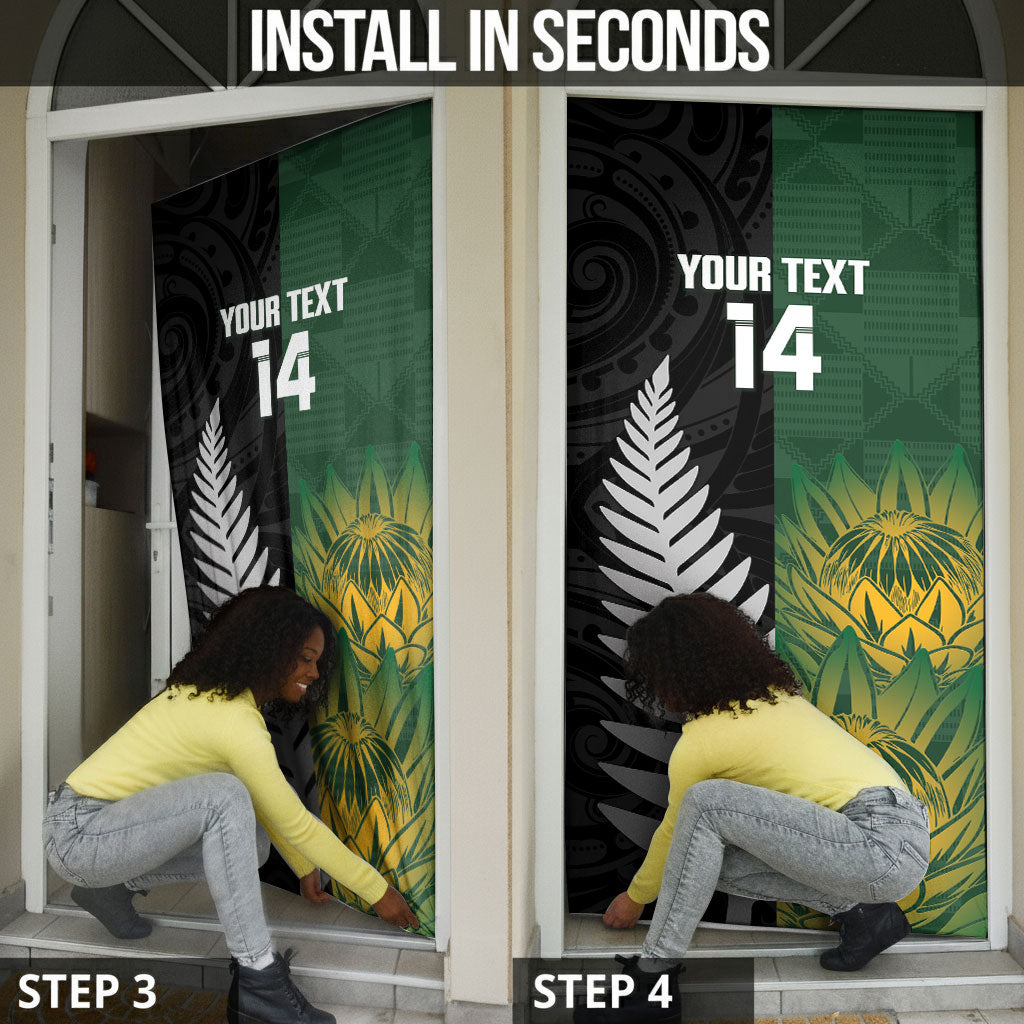 New Zealand and South Africa Rugby Custom Door Cover Ultimate Rivalry All Black Springboks