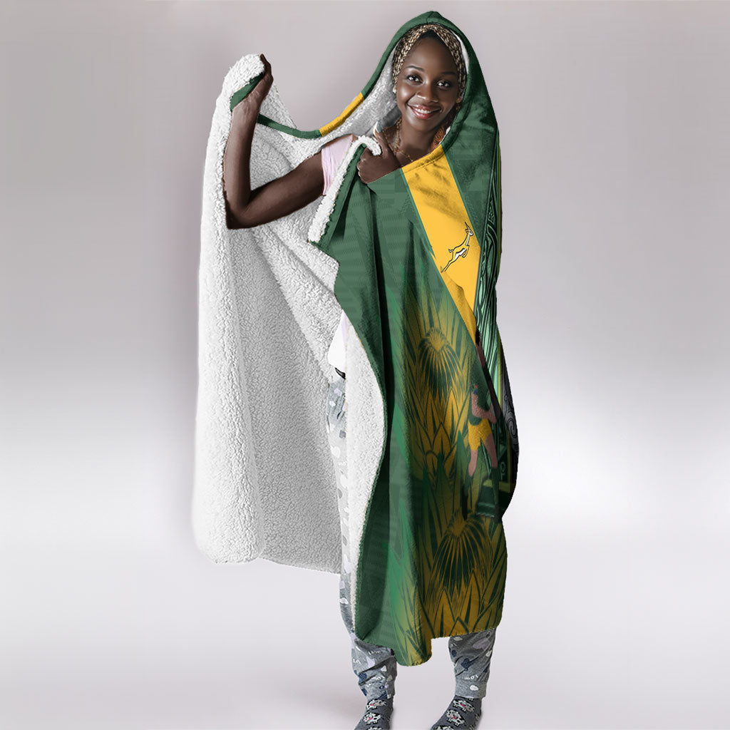 New Zealand and South Africa Rugby Hooded Blanket Ultimate Rivalry All Black Springboks