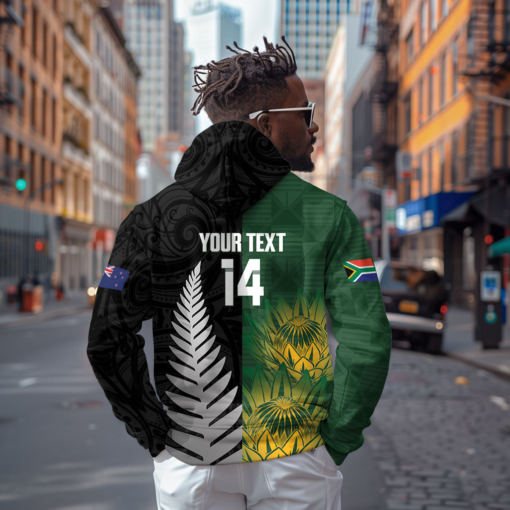 New Zealand and South Africa Rugby Custom Hoodie Ultimate Rivalry All Black Springboks