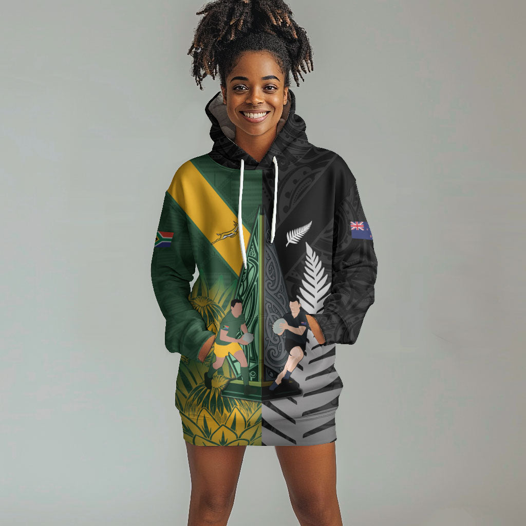 New Zealand and South Africa Rugby Custom Hoodie Dress Ultimate Rivalry All Black Springboks