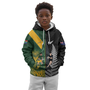 New Zealand and South Africa Rugby Custom Kid Hoodie Ultimate Rivalry All Black Springboks