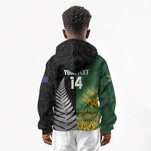New Zealand and South Africa Rugby Custom Kid Hoodie Ultimate Rivalry All Black Springboks