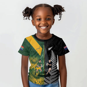 New Zealand and South Africa Rugby Custom Kid T shirt Ultimate Rivalry All Black Springboks