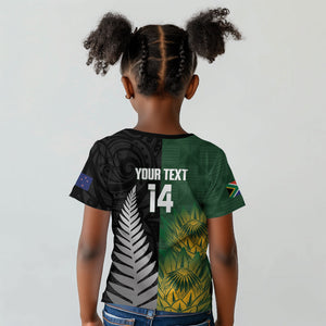 New Zealand and South Africa Rugby Custom Kid T shirt Ultimate Rivalry All Black Springboks