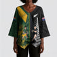 New Zealand and South Africa Rugby Custom Kimono Sleeve Blouse Ultimate Rivalry All Black Springboks