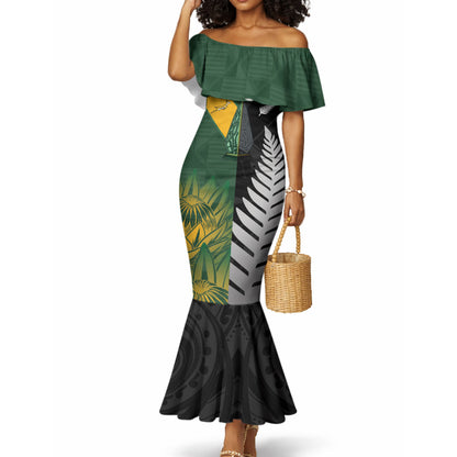 New Zealand and South Africa Rugby Custom Mermaid Dress Ultimate Rivalry All Black Springboks