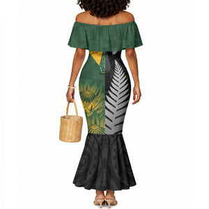 New Zealand and South Africa Rugby Custom Mermaid Dress Ultimate Rivalry All Black Springboks