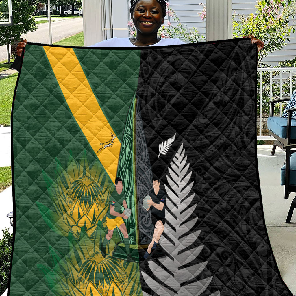 New Zealand and South Africa Rugby Quilt Ultimate Rivalry All Black Springboks
