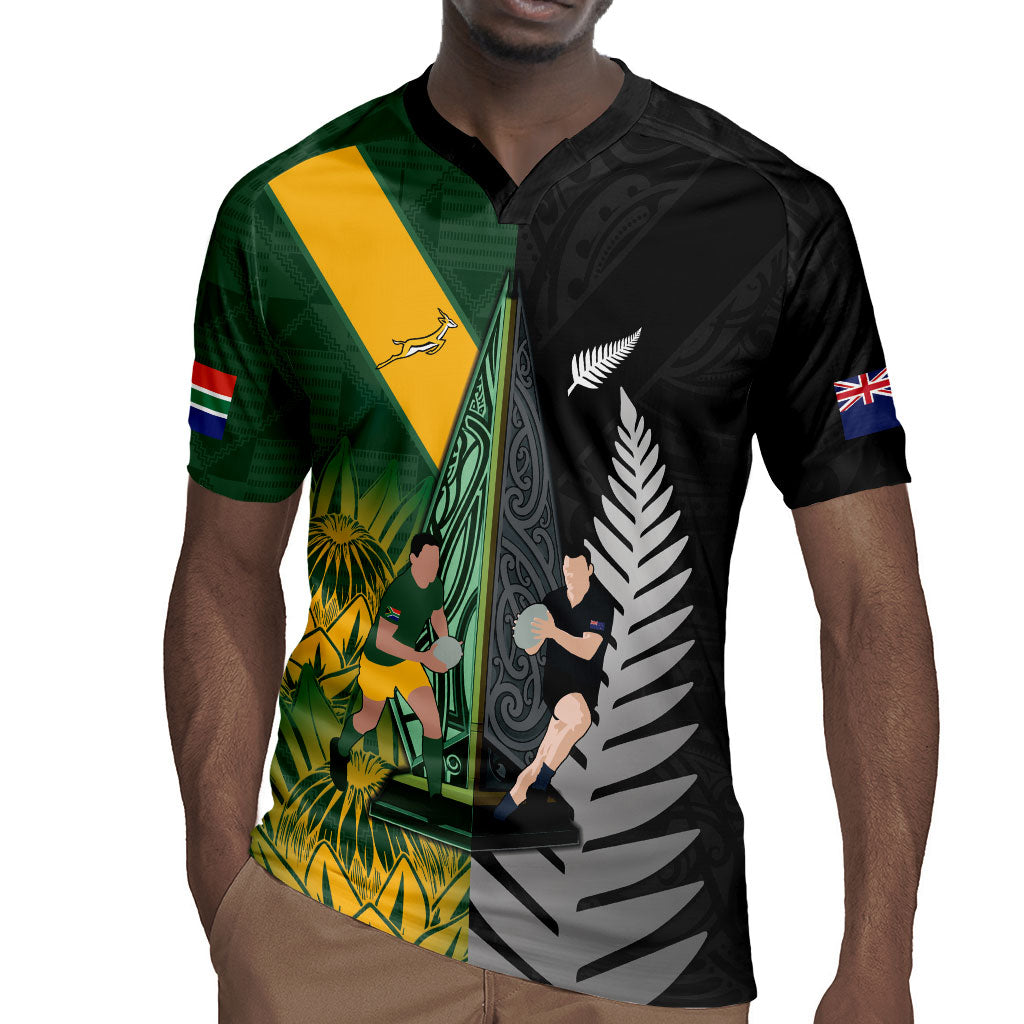 New Zealand and South Africa Rugby Custom Rugby Jersey Ultimate Rivalry All Black Springboks