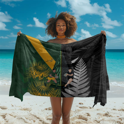 New Zealand and South Africa Rugby Sarong Ultimate Rivalry All Black Springboks