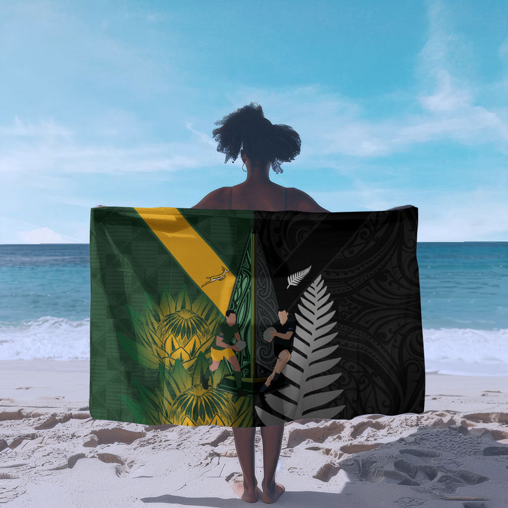 New Zealand and South Africa Rugby Sarong Ultimate Rivalry All Black Springboks