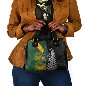 New Zealand and South Africa Rugby Shoulder Handbag Ultimate Rivalry All Black Springboks