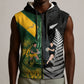 New Zealand and South Africa Rugby Custom Sleeveless Zip Hoodie Ultimate Rivalry All Black Springboks