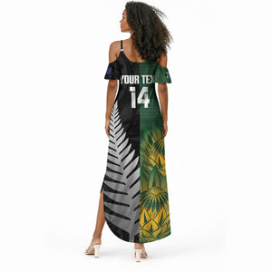 New Zealand and South Africa Rugby Custom Summer Maxi Dress Ultimate Rivalry All Black Springboks