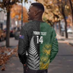 New Zealand and South Africa Rugby Custom Sweatshirt Ultimate Rivalry All Black Springboks