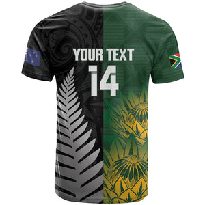 New Zealand and South Africa Rugby Custom T shirt Ultimate Rivalry All Black Springboks