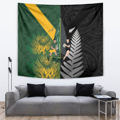 New Zealand and South Africa Rugby Tapestry Ultimate Rivalry All Black Springboks
