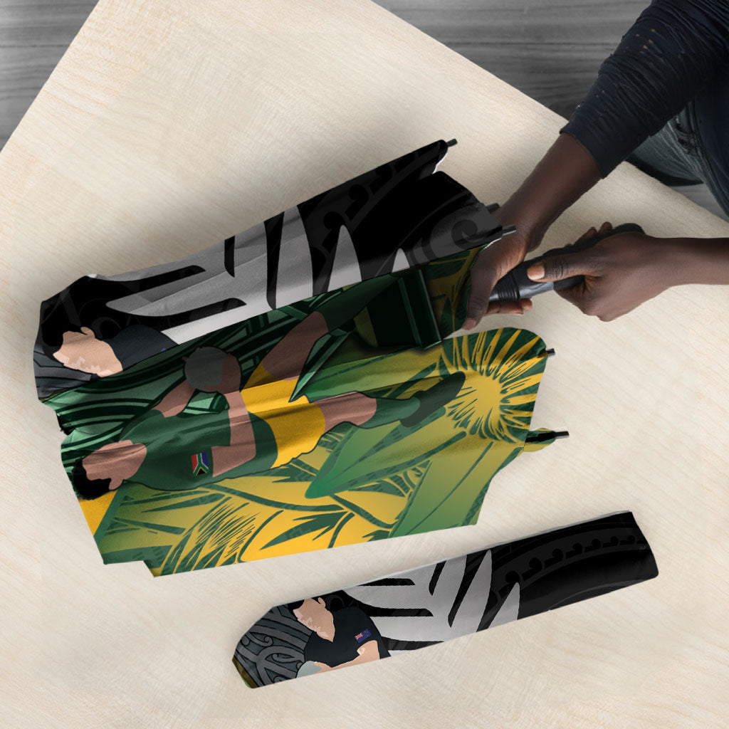 New Zealand and South Africa Rugby Umbrella Ultimate Rivalry All Black Springboks