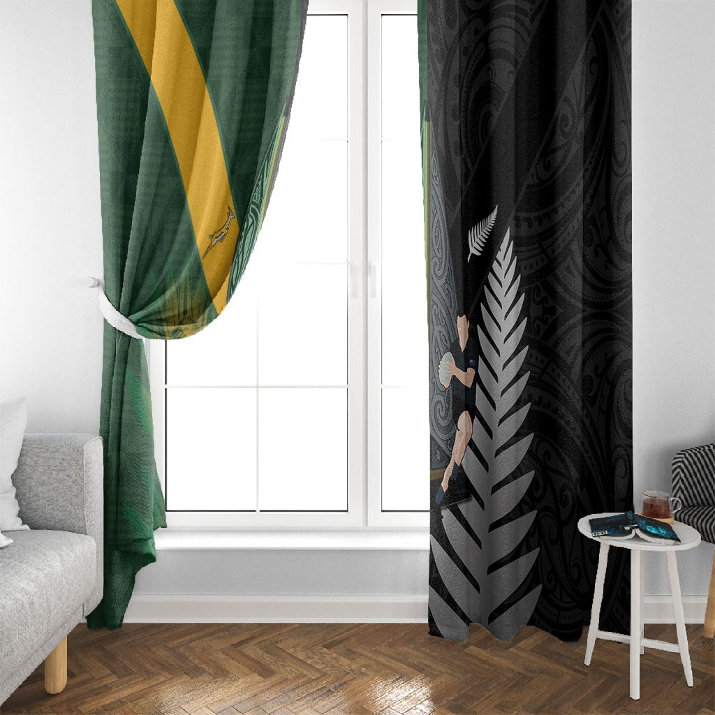 New Zealand and South Africa Rugby Window Curtain Ultimate Rivalry All Black Springboks