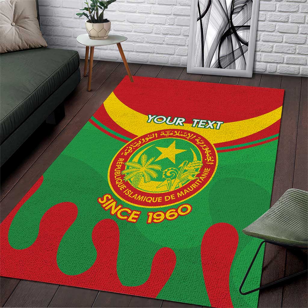 Personalized Mauritania Area Rug Map Flag - Independence Day 1960