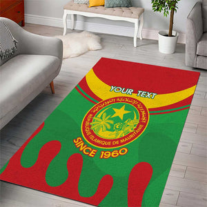 Personalized Mauritania Area Rug Map Flag - Independence Day 1960