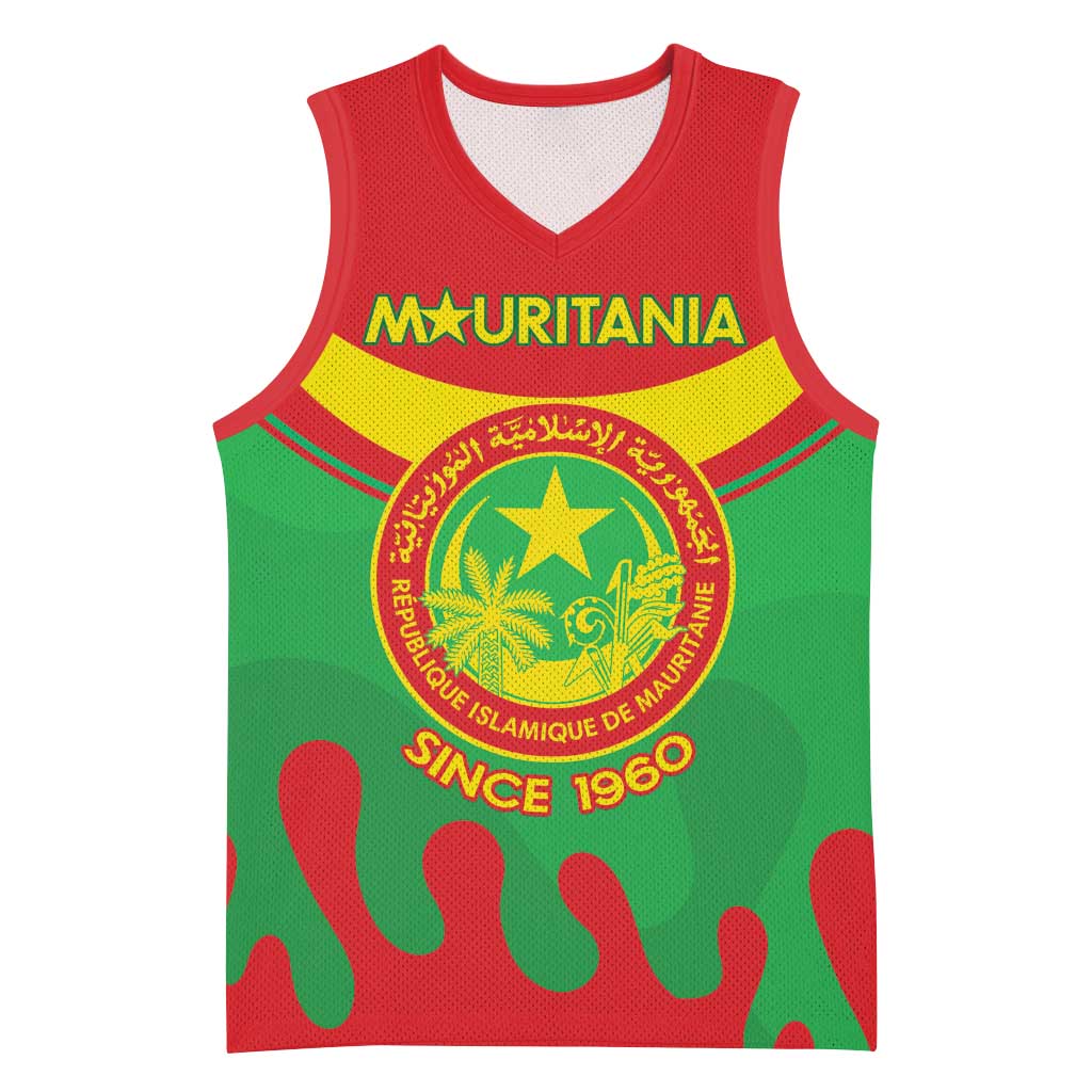 Personalized Mauritania Basketball Jersey Map Flag - Independence Day 1960 LT14