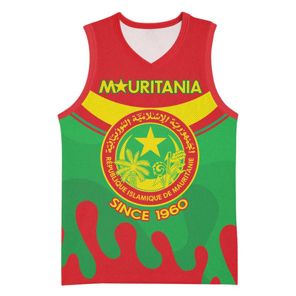 Personalized Mauritania Basketball Jersey Map Flag - Independence Day 1960 LT14