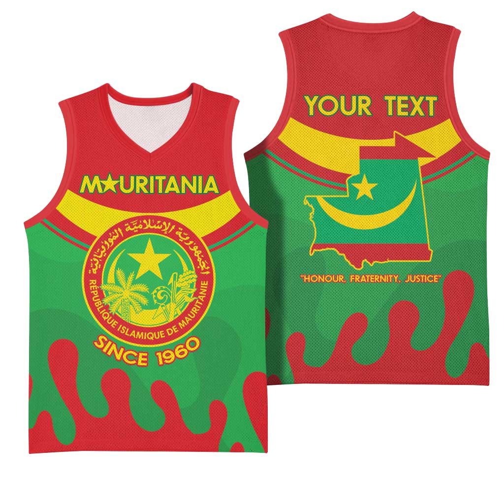 Personalized Mauritania Basketball Jersey Map Flag - Independence Day 1960 LT14