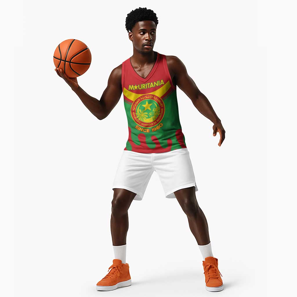 Personalized Mauritania Basketball Jersey Map Flag - Independence Day 1960 LT14