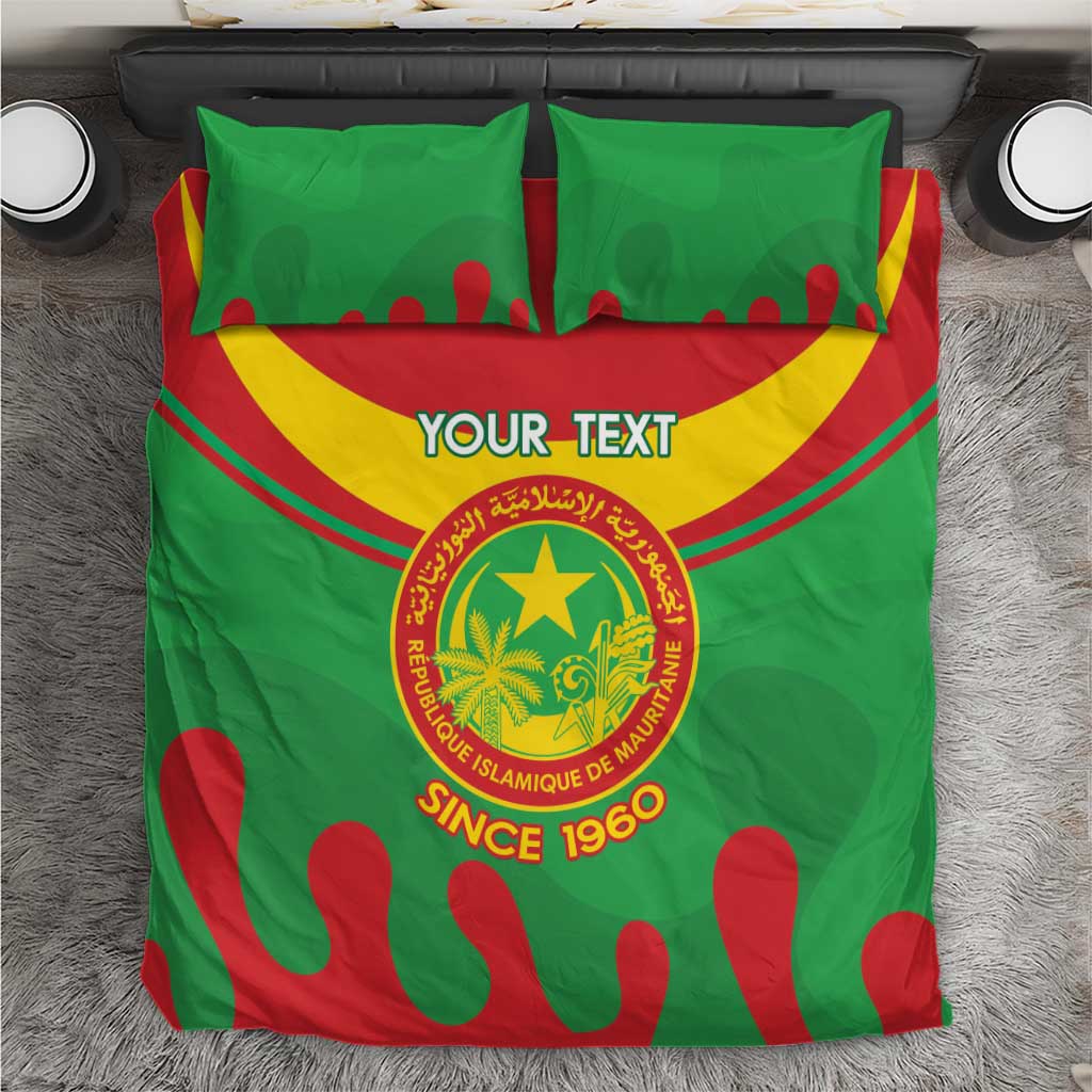 Personalized Mauritania Bedding Set Map Flag - Independence Day 1960