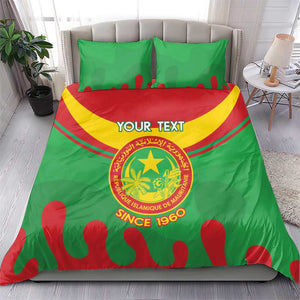 Personalized Mauritania Bedding Set Map Flag - Independence Day 1960