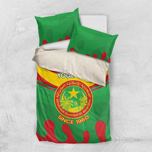 Personalized Mauritania Bedding Set Map Flag - Independence Day 1960