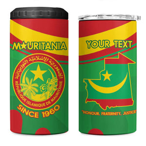 Personalized Mauritania 4 in 1 Can Cooler Tumbler Map Flag - Independence Day 1960