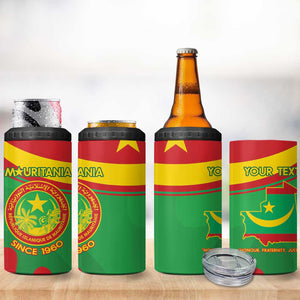 Personalized Mauritania 4 in 1 Can Cooler Tumbler Map Flag - Independence Day 1960