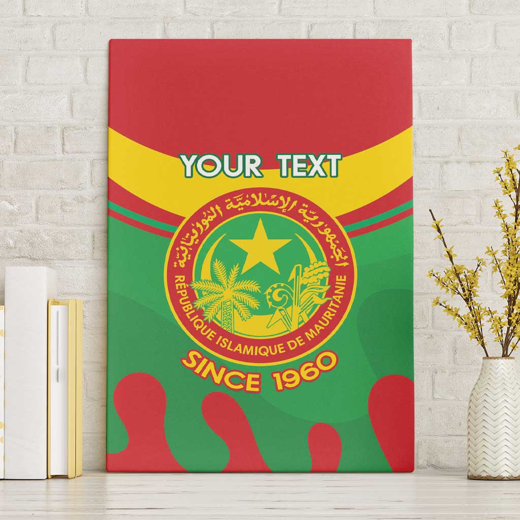 Personalized Mauritania Canvas Wall Art Map Flag - Independence Day 1960