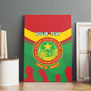 Personalized Mauritania Canvas Wall Art Map Flag - Independence Day 1960