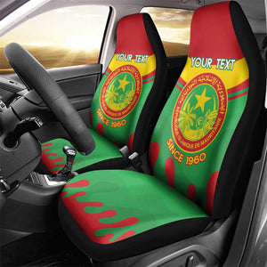 Personalized Mauritania Car Seat Cover Map Flag - Independence Day 1960