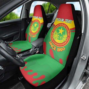 Personalized Mauritania Car Seat Cover Map Flag - Independence Day 1960