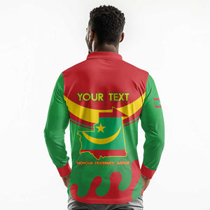 Personalized Mauritania Long Sleeve Polo Shirt Map Flag - Independence Day 1960