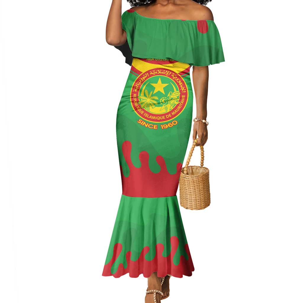 Personalized Mauritania Mermaid Dress Map Flag - Independence Day 1960