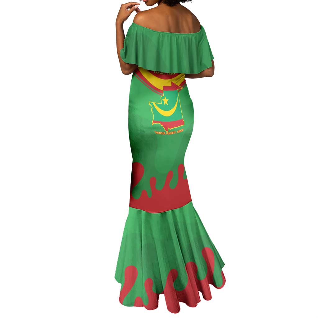 Personalized Mauritania Mermaid Dress Map Flag - Independence Day 1960