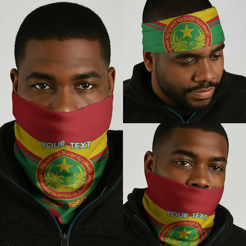 Personalized Mauritania Neck Gaiter Map Flag - Independence Day 1960 LT14