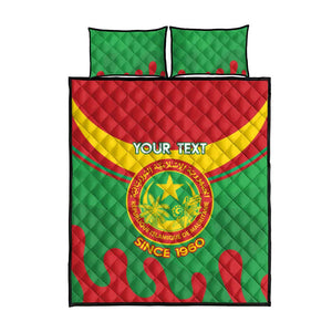 Personalized Mauritania Quilt Bed Set Map Flag - Independence Day 1960