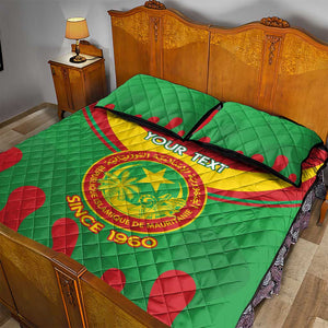 Personalized Mauritania Quilt Bed Set Map Flag - Independence Day 1960