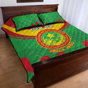 Personalized Mauritania Quilt Bed Set Map Flag - Independence Day 1960