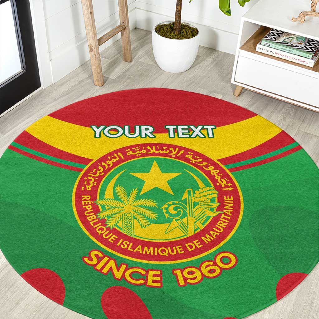 Personalized Mauritania Round Carpet Map Flag - Independence Day 1960