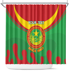 Personalized Mauritania Shower Curtain Map Flag - Independence Day 1960