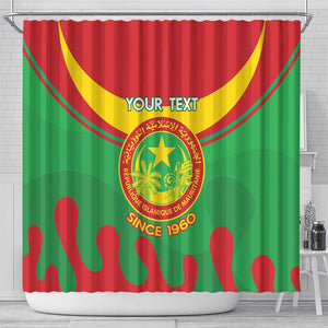 Personalized Mauritania Shower Curtain Map Flag - Independence Day 1960