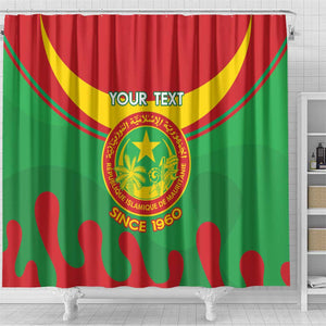 Personalized Mauritania Shower Curtain Map Flag - Independence Day 1960