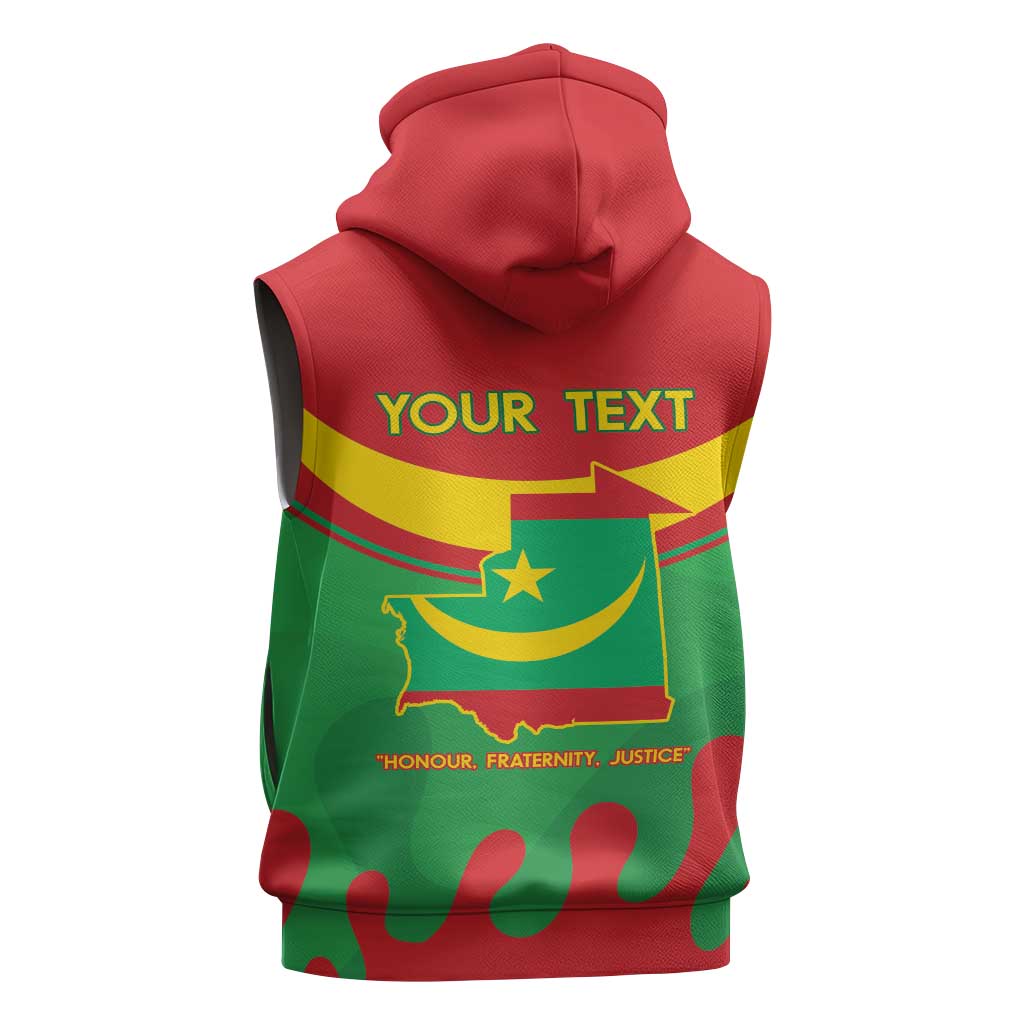 Personalized Mauritania Sleeveless Hoodie Map Flag - Independence Day 1960 - African Pride